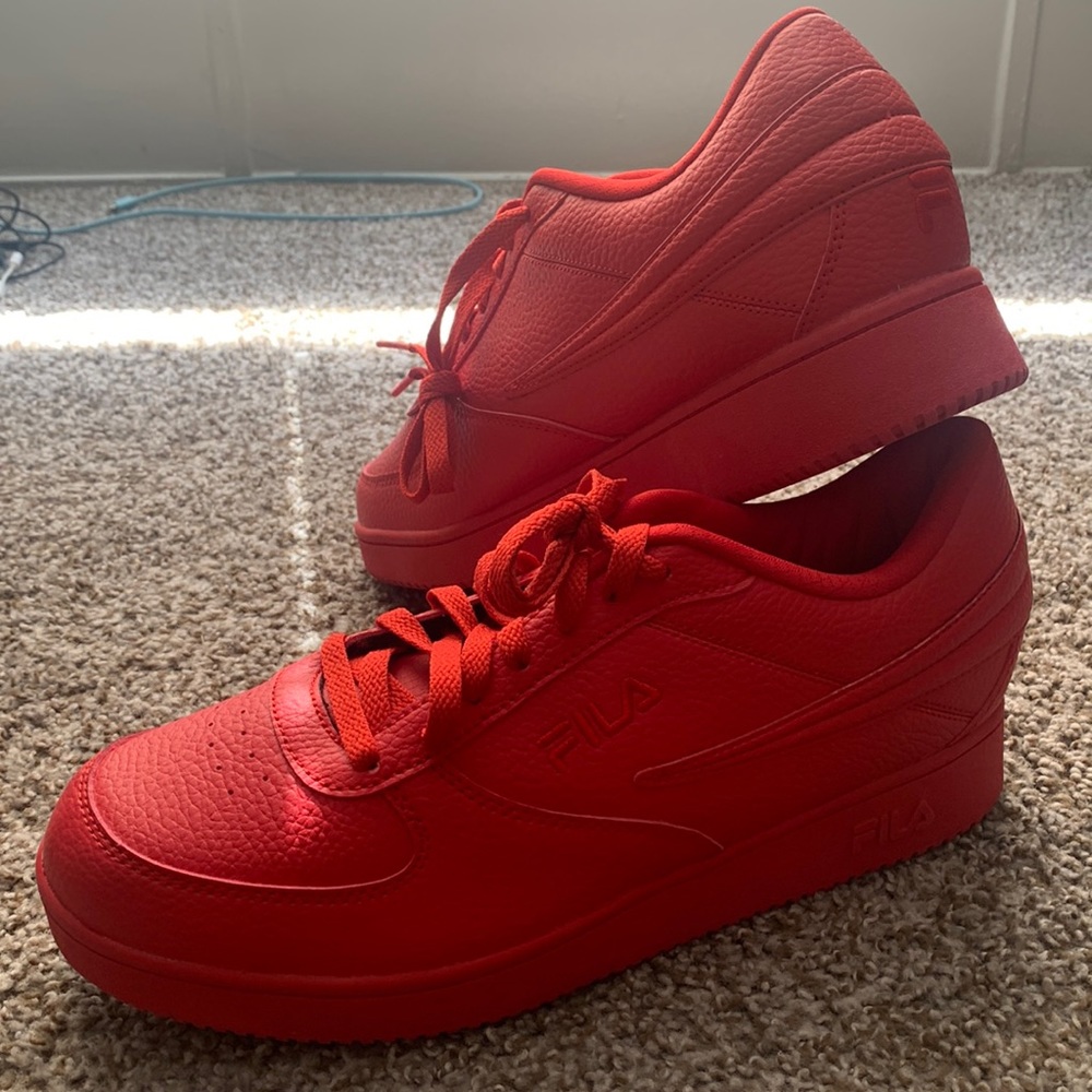 All Red Fila Sneakers